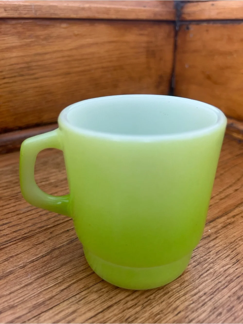 VTG Anchor Hocking Fire King Milk Glass Stackable Mugs Orange Lime Green Yellow